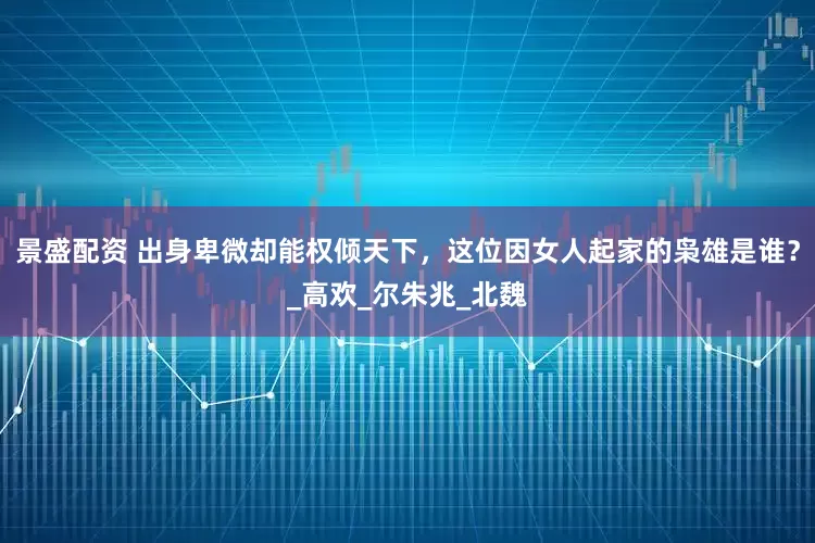 景盛配资 出身卑微却能权倾天下，这位因女人起家的枭雄是谁？_高欢_尔朱兆_北魏